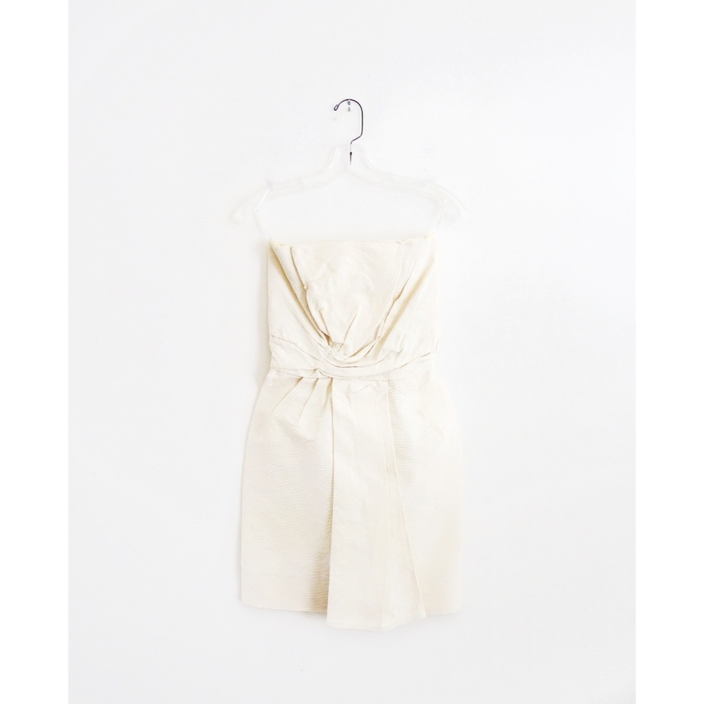 6267 Ivory Beige Strapless Cocktail Dress sz 0 2